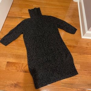 Old Navy Black Gray Turtleneck Sweater Dress Medium